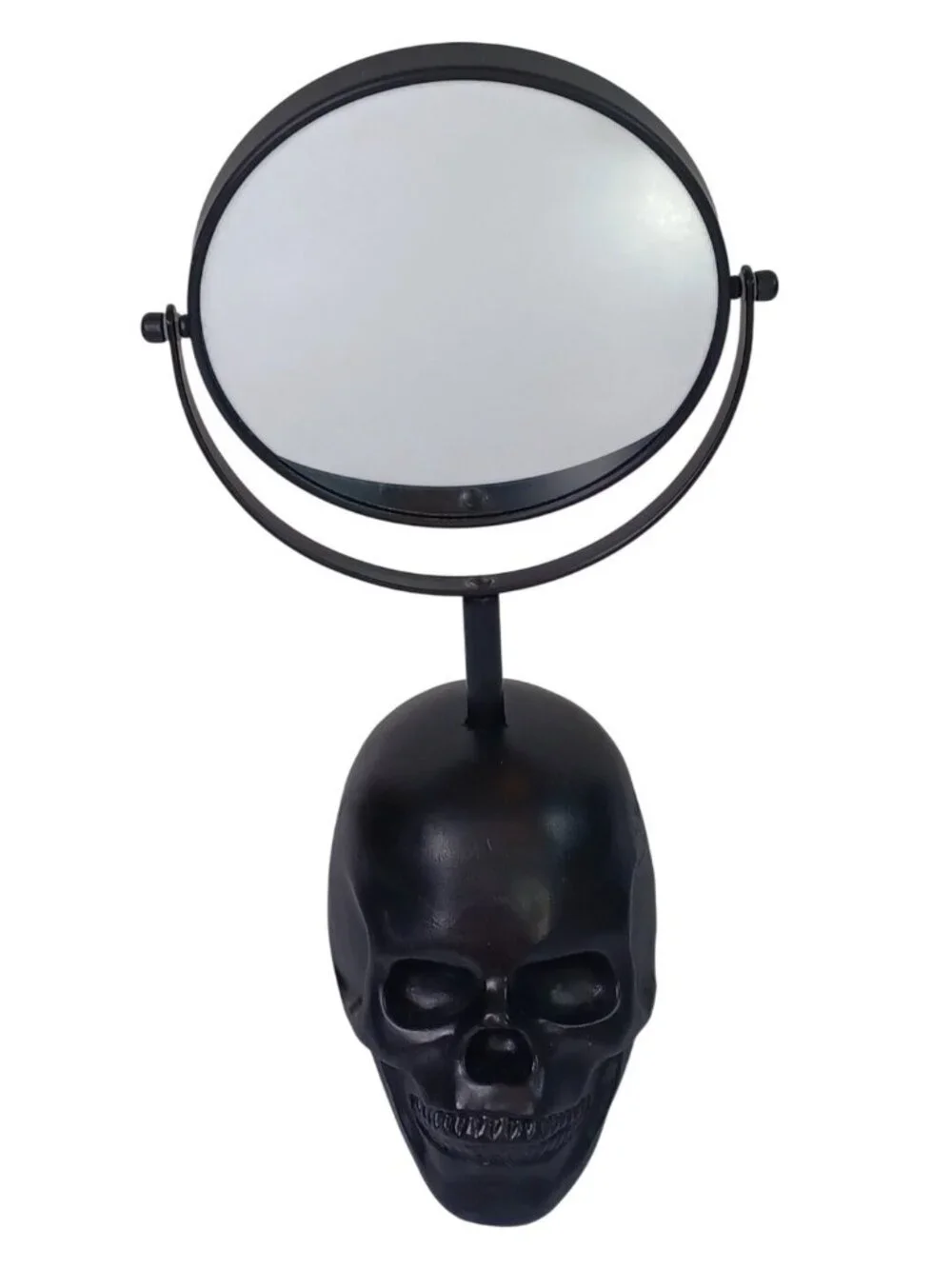 Dolls Kill Black Skull Skeleton Adjustable Vanity Mirror 14.75 X 8 3X Magnifying